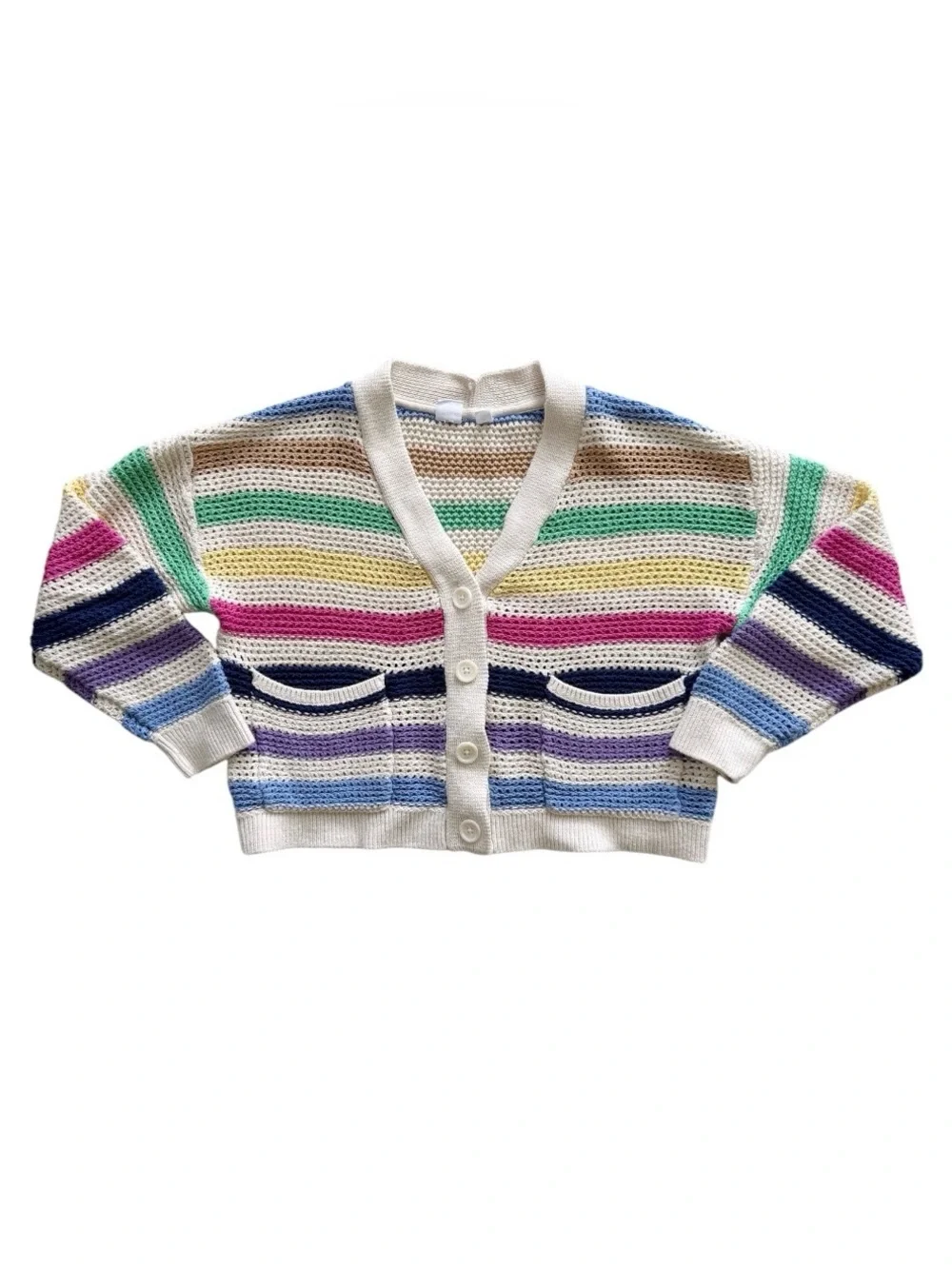 GAP Rainbow Open Knit Cardigan size Large / 10